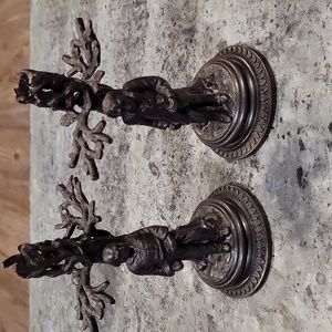 Pair of Antique Silver Plated Candlesticks